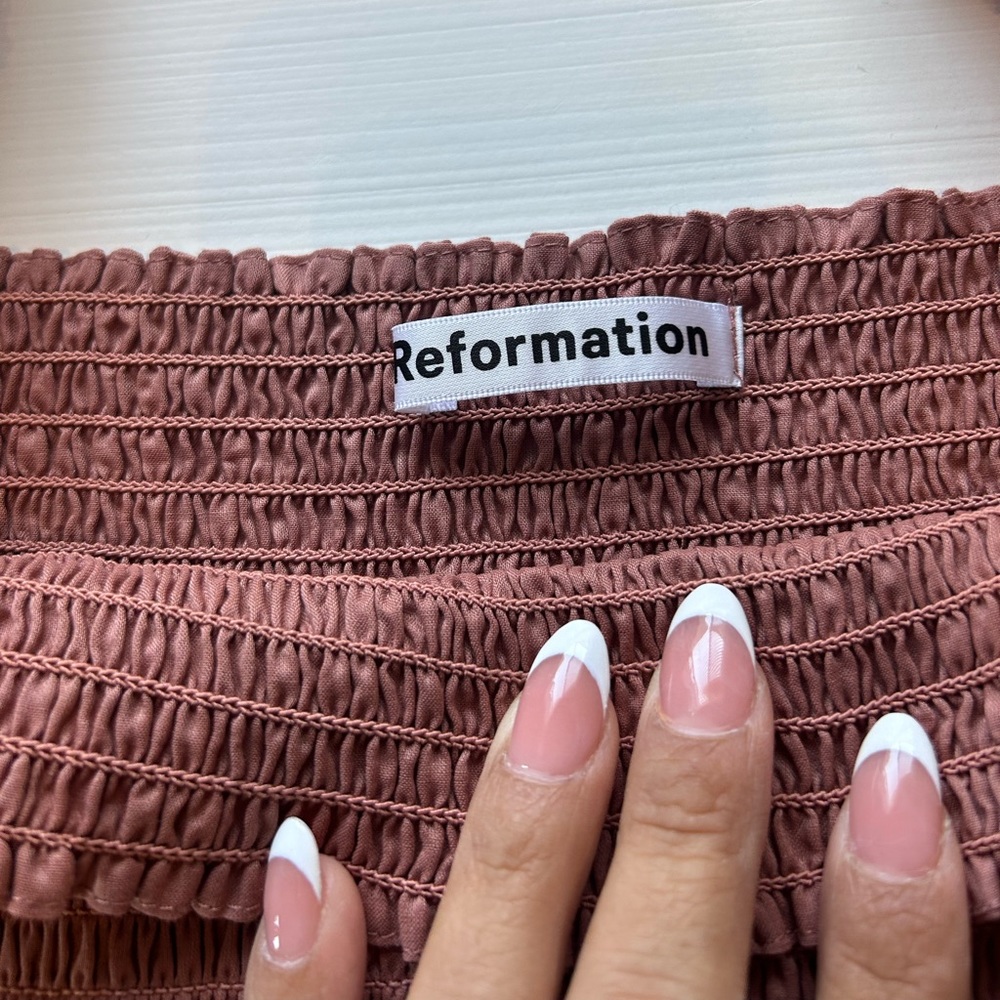 Reformation Pink Puff Sleeve Dress - Picture 2 of 10